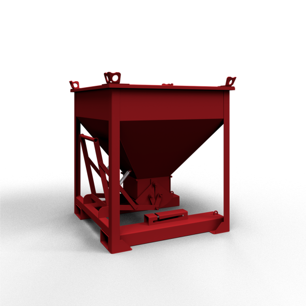 Concrete Silo | red painted RAL 3003 | 1000 l, external dimensions: 1293 x 1293 x 1451 mm